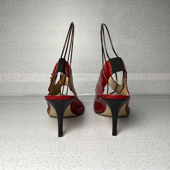 Michael Michael Kors Rochelle Open Toe Slingback Sandal Heels Size 10 - Picture 6 of 12